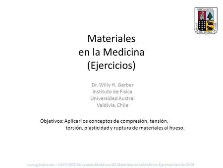 Materiales en la Medicina (Ejercicios)