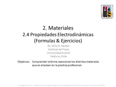 2. Materiales 2.4 Propiedades Electrodinámicas (Formulas & Ejercicios)