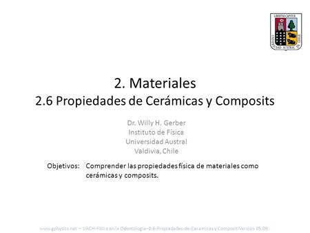 2. Materiales 2.6 Propiedades de Cerámicas y Composits
