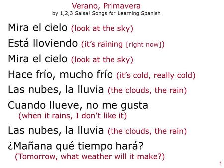 Verano, Primavera by 1,2,3 Salsa! Songs for Learning Spanish