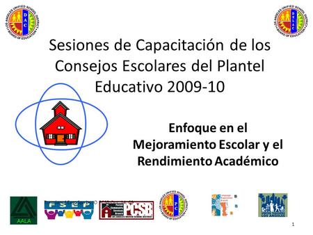 DELACDELAC DACDAC PCPC Translated Eng>Spa by JO PCSB Oct. 14, 09 Sesiones de Capacitación de los Consejos Escolares del Plantel Educativo 2009-10 Enfoque.