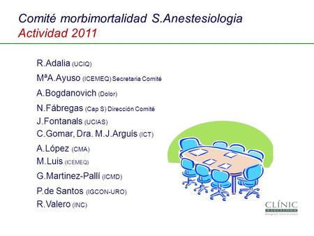 Comité morbimortalidad S.Anestesiologia Actividad 2011