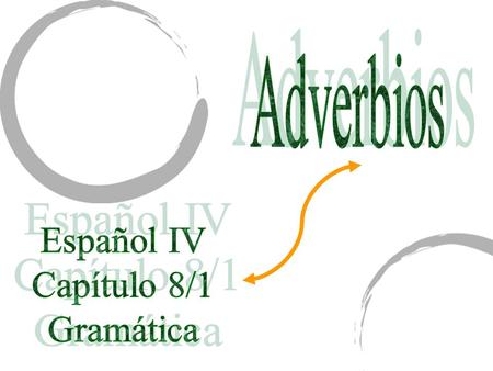 Adverbios Español IV Capítulo 8/1 Gramática.