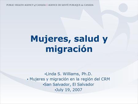 Mujeres, salud y migración