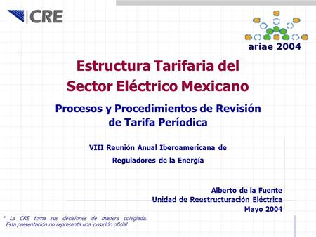 Estructura Tarifaria del Sector Eléctrico Mexicano