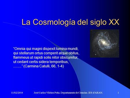 La Cosmología del siglo XX