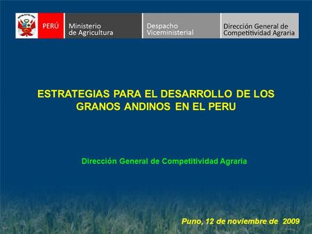 ESTRATEGIAS PARA EL DESARROLLO DE LOS GRANOS ANDINOS EN EL PERU