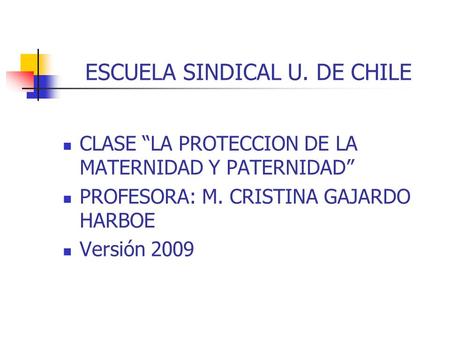 ESCUELA SINDICAL U. DE CHILE
