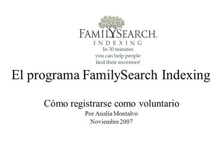 El programa FamilySearch Indexing
