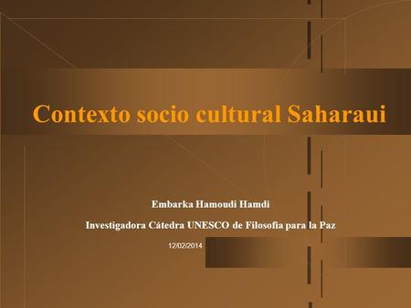 Contexto socio cultural Saharaui