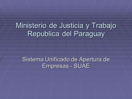 Ministerio de Justicia y Trabajo Republica del Paraguay