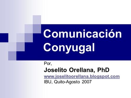 Comunicación Conyugal