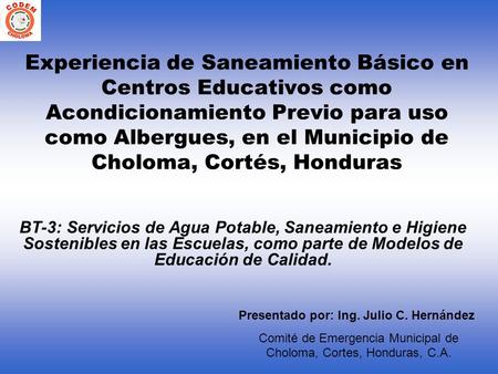 Comité de Emergencia Municipal de Choloma, Cortes, Honduras, C.A.