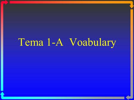 Tema 1-A Voabulary aprender de memoria to memorize.