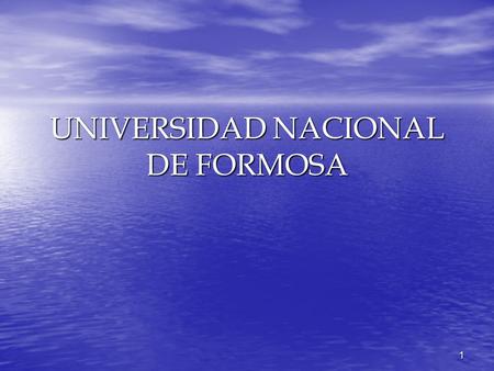 UNIVERSIDAD NACIONAL DE FORMOSA