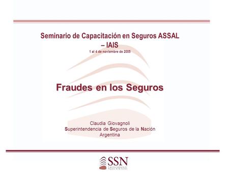 Seminario de Capacitación en Seguros ASSAL – IAIS