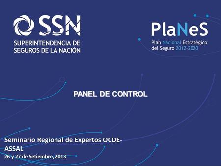 JORNADAS … PANEL DE CONTROL Seminario Regional de Expertos OCDE- ASSAL 26 y 27 de Setiembre, 2013.
