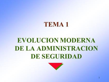 TEMA 1 EVOLUCION MODERNA DE LA ADMINISTRACION DE SEGURIDAD