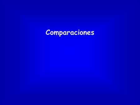 Comparaciones. Más + adjective + que= Menos + adjective + que= Here are several comparisons you will use in Spanish. More than Less than Él es más alto.