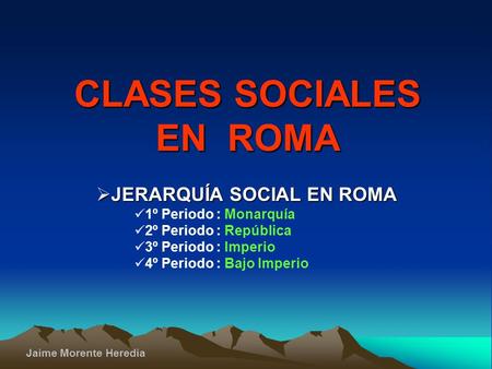 CLASES SOCIALES EN ROMA