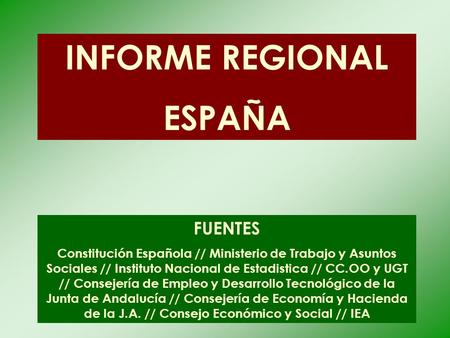 INFORME REGIONAL ESPAÑA