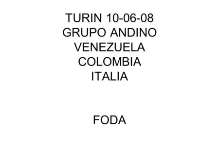 TURIN GRUPO ANDINO VENEZUELA COLOMBIA ITALIA FODA