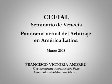 CEFIAL Seminario de Venecia