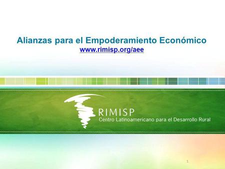 1 Alianzas para el Empoderamiento Económico www.rimisp.org/aee.