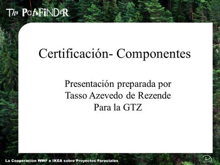Autor: Tasso Azevedo / / P991117E Certificación- Componentes Presentación preparada por Tasso Azevedo de Rezende Para la GTZ.