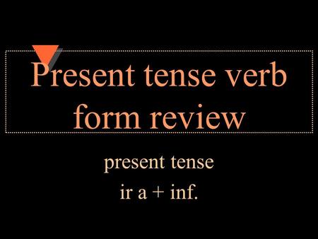 Present tense verb form review present tense ir a + inf.