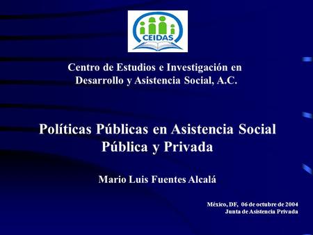 Políticas Públicas en Asistencia Social Pública y Privada