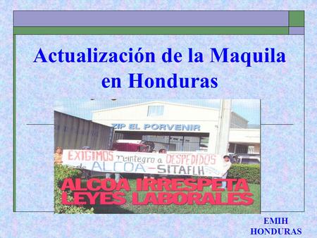 Actualización de la Maquila en Honduras