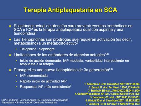 Terapia Antiplaquetaria en SCA