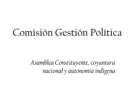 Comisión Gestión Política