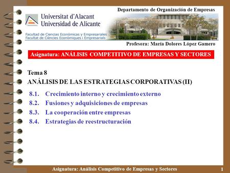 ANÁLISIS DE LAS ESTRATEGIAS CORPORATIVAS (II)