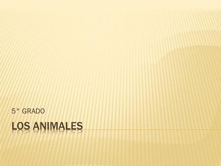 5° GRADO LOS ANIMALES.