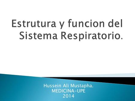 Estrutura y funcion del Sistema Respiratorio.