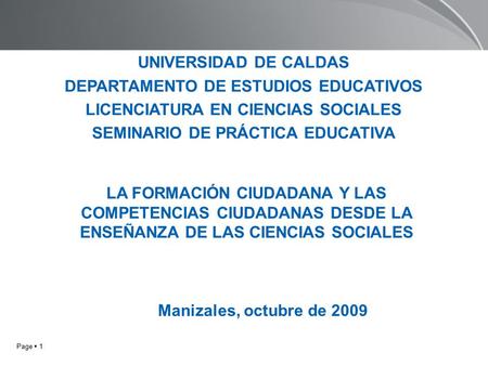 DEPARTAMENTO DE ESTUDIOS EDUCATIVOS LICENCIATURA EN CIENCIAS SOCIALES