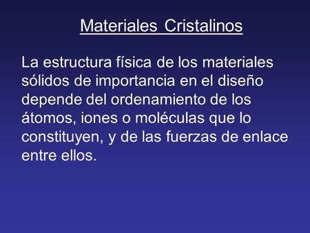 Materiales Cristalinos