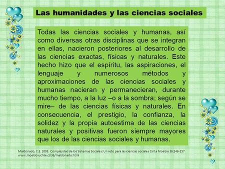 Las humanidades y las ciencias sociales