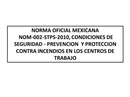 NORMA OFICIAL MEXICANA