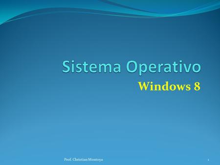 Windows 8 1Prof. Christian Montoya. Conceptos Básicos 2Prof. Christian Montoya.