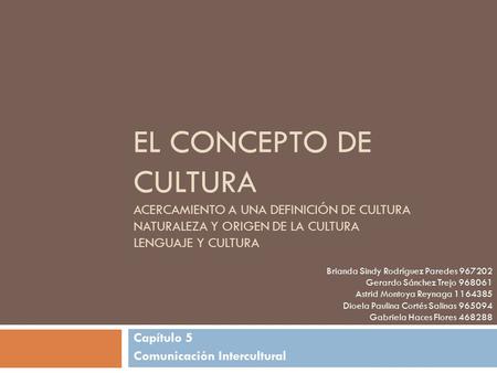 Capítulo 5 Comunicación Intercultural