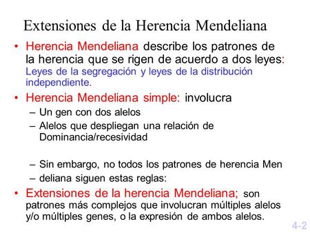 Extensiones de la Herencia Mendeliana