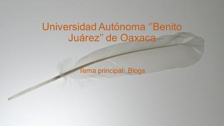 Universidad Autónoma ‘’Benito Juárez’’ de Oaxaca Tema principal: Blogs.