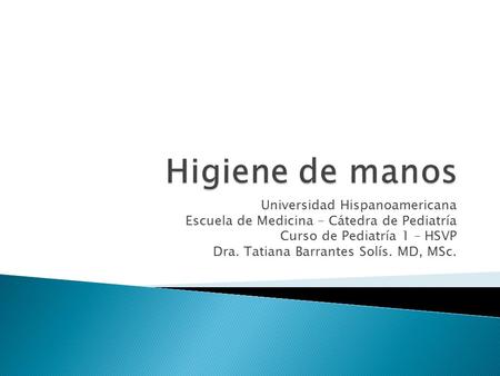 Higiene de manos Universidad Hispanoamericana