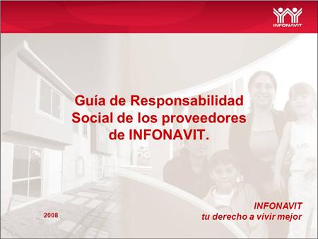 Guía de Responsabilidad Social de los proveedores de INFONAVIT.