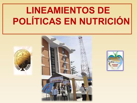 LINEAMIENTOS DE POLÍTICAS EN NUTRICIÓN