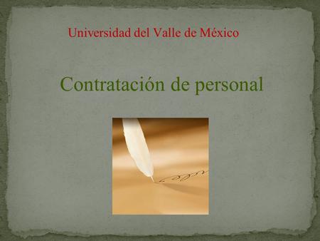 Contratación de personal Universidad del Valle de México.