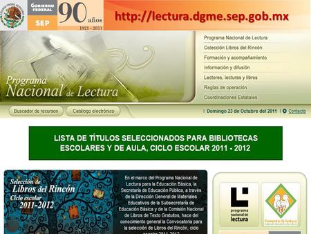 Http://lectura.dgme.sep.gob.mx.